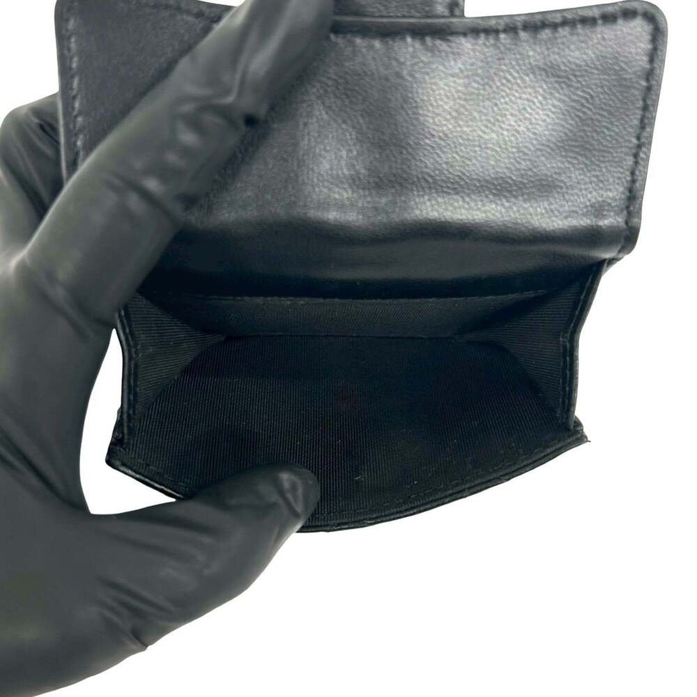 CHANEL Black Lambskin Leather Logo Wallet - Picture 10 of 10